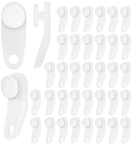 JIEYAO 100 Stück Gardinengleiter 11mm, Universal Vorhanghaken Haken für Schiene Gardinenröllchen Gardinenhaken zum Einhängen Weiß Vorhang Haken für Duschvorhänge Fenstervorhänge Türvorhänge