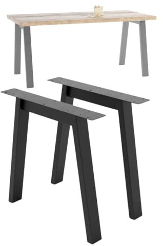 NWELD Tischfüsse Tischbeine Metall Schwarz - 2 Stück Tischfüße Tischgestell Metall 11 x 72 cm Tischkufen DIY - Tischbein Set - Tischfuß Loft, Industriestil für Couchtisch, Esstisch, Schreibtisch