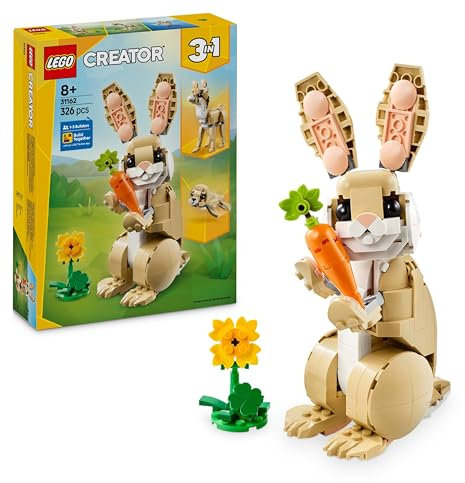 LEGO Creator 3in1 Häschen - Tierfigur umbaubar in EIN Lama oder eine Robbe – Spielset mit Minifiguren - Kreatives Spielzeug für Mädchen und Jungen ab 8 Jahren – Kinder Geschenk zum Bauen 31162