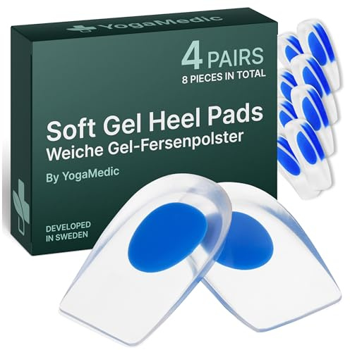Yogamedic confezioni di solette per tallone (8 X Medio-morbido, 40-45)