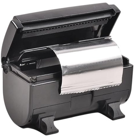 Eson Hair Foil Dispenser Cut & Fold, Foil Assistant, hair foils for highlighting, Resistant Cutting Tool for Aluminum Foil, Foil Cutting Tool for Hairdresser, Beauty Salon, Barber (Black)