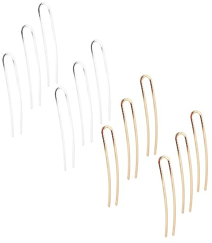 MERRYHAPY 12piezas Accesorios De Horquilla Cabello Diy Doradas y Plateadas Materiales Para Manualidades Diy Adornos Cabeza