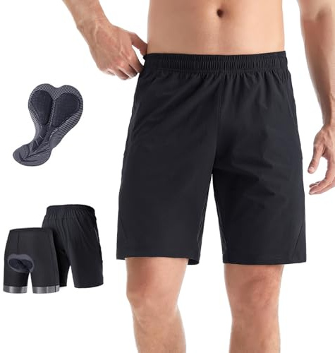Vroomoto Pantalones Cortos Acolchados y Transpirables para Montar en Bicicleta para Hombre, Sastrería 3D de Secado Rápido Ciclismo, Senderismo y Correr (Tamaño de la UE XL)