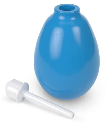 Flents Reusable Rectal Syringe Bulb, 8 oz Enema & Douche Kit for Gentle Cleansing, Latex-Free Personal Hygiene Tool with Soft Detachable Nozzle, Easy to Clean for Home or Travel Use, Blue