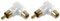 Ex-Pro® RCA Phono Right Angle Angled Adaptor Male Female 24K Gold - White [TWIN PACK]
