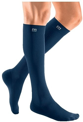medi mediven active Kompressionsstrümpfe | Kompressions-Kniestrümpfe mit Fersenverstärkung | KKL 1 | Marine | Größe: V | Geschl. Spitze | Normal