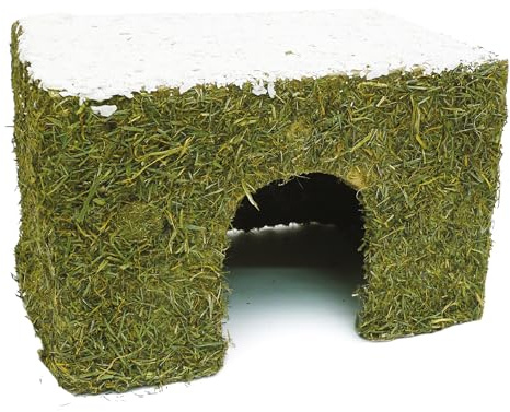 Rosewood Naturals Coconut Hay Cottage, Medium – Edible Hideaway & Chew Toy with Coconut Roof, Cosy Activity House for Guinea Pigs, Rats & Chinchillas, 27 x 20 x 18 cm