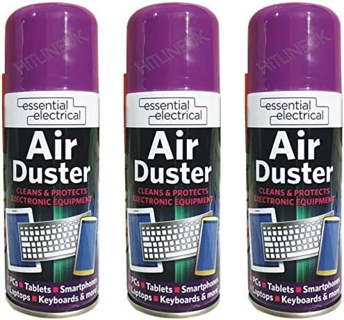 3 x Compressed Air Duster Spray 200ml Can Cleans & Protects Laptops Keyboards by Wilsons Direct