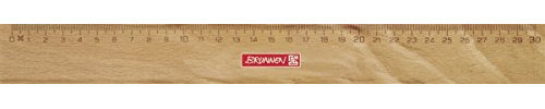 Brunnen 104974030 Lineal / Holzlineal (für Schule und Büro 30 cm, Buchenholz mit Metalleinlage)