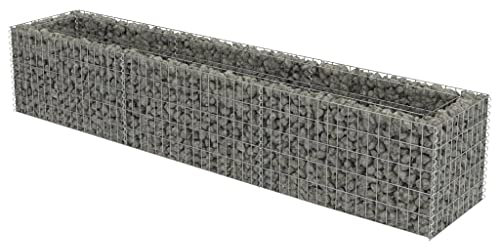 vidaXL Lit Surélevé à Gabion Acier Galvanisé 270x50x50 cm Jardinière Jardin
