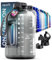 AQUAFIT 4 Litre Water Bottle with Straw - 1 Gallon- Motivational, 128 Ounces Big Water Bottle with Time Maker - Large, Gray