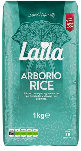 Laila Arborio Rice Short Grain Ideal for Risotto (Brick Pack) 1KG