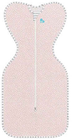 Love To Dream Swaddle Up Bamboo, Neugeborene 2,2–3,8 kg, Pink Dot Snug Fit unterstützt den Schlaf, 1,0 Tog (20–24 °C), maschinenwaschbar, Von Hebammen empfohlen, mit Doppelreißverschluss