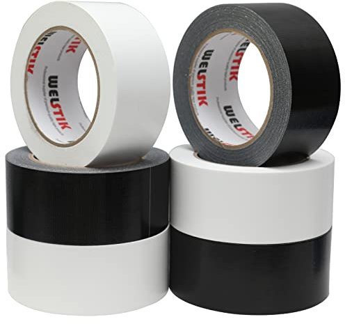 WELSTIK Professionelles Klebeband-Set, Klebeband für Fotografen, Reparaturen, Heimwerken, Basteln, Innen- und Außenbereich, 48mm x 27 m, 6 Rollen
