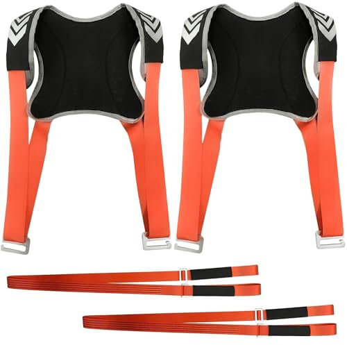 2 Pièces Sangle de Levage Demenagement, Système de Levage et de Déplacement de 2 Personnes, Réglable Sangles de Transport, Demenagement Accessoire pour Transportez Facilement Meubles, Appareils