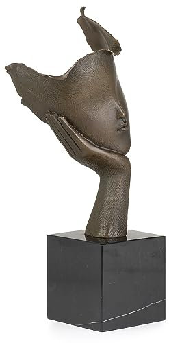 Moritz Figura de bronce cara abstracta reflexivo altura 36 cm 4 kg escultura estatua estilo antiguo histórico decoración vintage