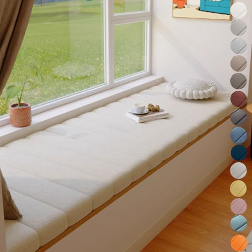 Orumrud Benutzerdefinierte Größe Bankauflage Bankkissen,Sitzkissen für Innen Fensterbank,Sitzpolster Bank Waschbar Abnehmbar,Wasserdichtes Stuhlkissen Bankpolster Bezug rutschfeste