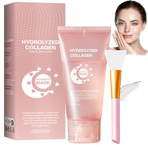 Collagen Night Wrapping Mask,Collagen -Overnight,Collagen - Overnight Wrapping Peel Off Facial,Collagen Peel-Off Mask, für alle Hauttypen