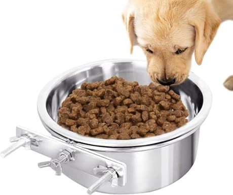 Bol de nourriture pour chien - bol d'eau en acier inoxydable avec support, tasse de crochet de caisse murale | alimentation portable pour animaux de compagnie, bol de confort pe
