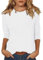 Basic Tops Women Plain White T Shirt 3/4 Sleeve Tops For Women Uk Crew Neck Solid Color Ladies Tops Sale 2025 Summer Plus Size Tops Nice Tops Three Quarter Sleeve Casual Tunic Blouse White T Shirts Xl
