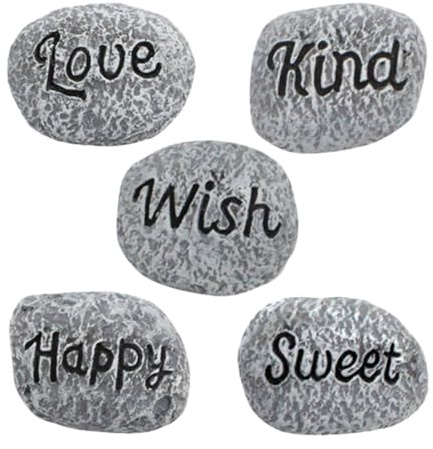 ifundom 5piezas Mini Adornos De Piedra Decoración Piedras para Jardín para Accesorios para Peceras Guijarros Decorativos para para Macetas