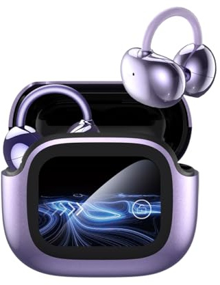 BNARQP NE32 - Cuffie auricolari con clip, schermo a colori, 134 lingue disponibili, OWS True Wireless, Bluetooth V6,0, cuffie impermeabili