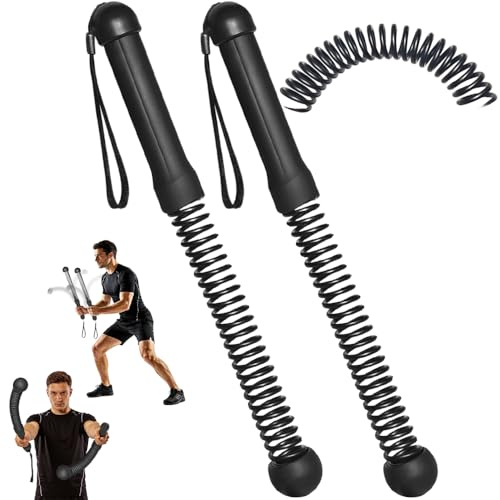 HuaMuDM 2 stycken träningsrep, bärbart träningsrep med hög hållfasthet, stridsrep, trådlös tyst träningsutrustning, familj, gym, utomhus (svart)