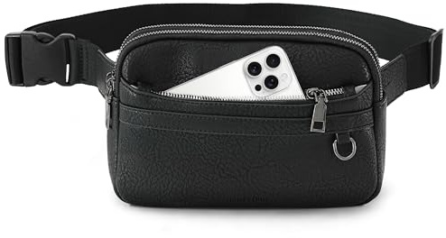 TANTOMI Bumbags for Ladies, Adjustable Anti Theft Crossbody Bag Wome for Work Travel Leisure - Black