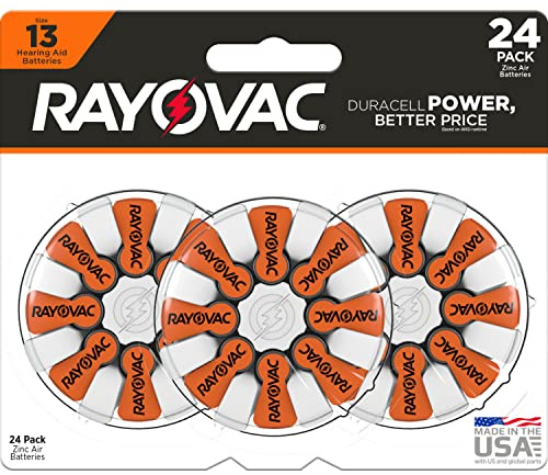 Rayovac Hearing Aid Batteries Size 13 for Advanced Hearing Aid Devices (24 Count)