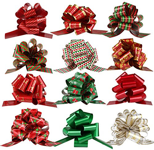 Naler 12 x Geschenkschleife PVC Geschkenk Band für Weihnacht Geschenkverpackung