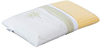 EVERGREENWEB Cuscino Cervicale 40x70 Alto 9 cm, Modello Saponetta 100% Memory Foam, Doppia Fodera Aloe Vera e Cotone Sfoderabile, Guanciale Letto per Dolori al Collo con Dispositivo Medico, Offerta