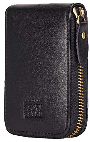 BRASS TACKS Leathercraft Credit Card Holder Zipper Card Cases Holder for Men Women Genuine Leather RFID Blocking Mini