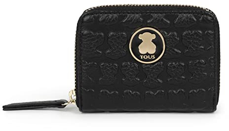 TOUS Monedero Mediano de Piel en color Negro, Para Mujer, Colección Sherton