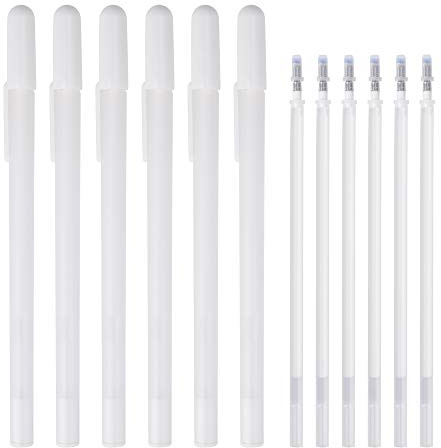 ISIYINER Weiß Gelstift Set, Zeichnung Skizzieren Highlight Pen Fein Spitze 0,8mm für Zeichnen Gel Fineliner Highlight Stift 12 Stück