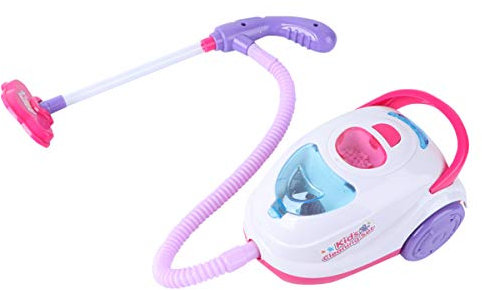 NUOBESTY Kinder Staubsauger Spielzeug Elektrische Staubabscheider Spielzeug So Tun Als Würden Kinder Kinderspielzeug (Weiß + Pink + Blau) Putzen