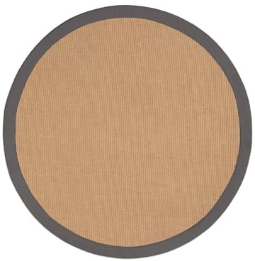 carpetfine Sisalteppich Rund Grau Ø 200 | Moderner Teppich für Wohn- und Schlafzimmer
