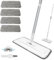 Microfiber Mop for Cleaning Floors, Flat Mop for Laminate Hardwood Wooden Wall Hard Floor Vinyl Tile, Wet Dry and Dust Mops with 4 Reusable Washable Pads for Bathroom Kitchen