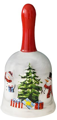 Weihnachtsglocke, ACTOYS Porzellanglocke, Speiseglocke, Tischglocke, Handglocke für Küche, Esszimmer und Bar, Weihnachtsdeko