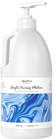 Nicpro 2040 ml Pouring Medium Acryl, Pouring Acrylfarben, Acryl-Farbverdünner, Acrylic Fließmedium für gleichmäßiges Gießen