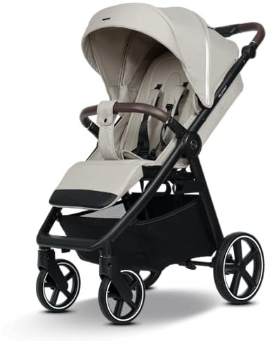 my junior® PLIA² | großer Komfortbuggy mit Luftkammerreifen, Einhand-Faltmechanismus, einstellbare Federung, XXL-Einkaufskorb & -Verdeck, Belüftung, inkl. Getränkehalter + Tragegurt (Desert Bloom)