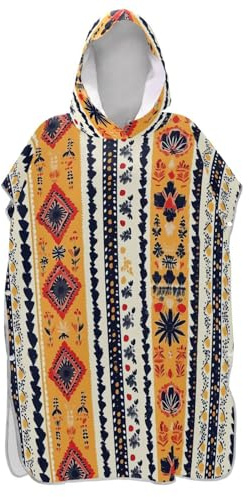 Bohemian Pattern (9) Hooded Beach Towel Poncho for Adults - Quick-Dry Full Coverage Bath Robe, Lightweight for Pool, Gym & Travel