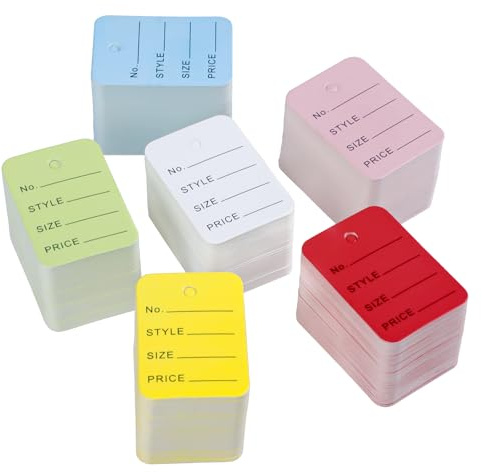 Uniclife 900 Pcs Unstrung Price Tags for Clothes Writable Colored Clothing Tag Without String Small Paper Tags for Pricing Hang Tag Labels for Retail Jewelry Merchandise, 2 x 1 2/5