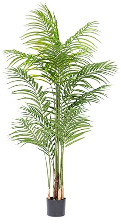 SARKEY Areca Palm Trees Artificial Indoor, Fake Palm Tree Lifelike Faux Tropical Areca Floor Fake Plants, Fake Potted Plant Faux Silk Areca Palm Tree, for Home Office Decor(160cm/63in)