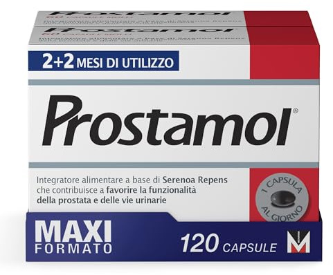 Prostamol 120 Capsule Molli - Integratore Alimentare a base di Serenoa repens (320 mg) per la Funzionalità della Prostata e delle Vie Urinarie. Senza Glutine. Naturalmente privo di lattosio.
