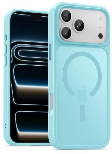 UNBREAKcable für iPhone 17 Pro Max Hülle für MagSafe, Vollständiger Kameraschutz, Eingebauter Magnetring, Stoßfest Kratzfest Transluzente Matt Handyhülle für iPhone 17 Pro Max 6,9 Zoll, Mintgrün