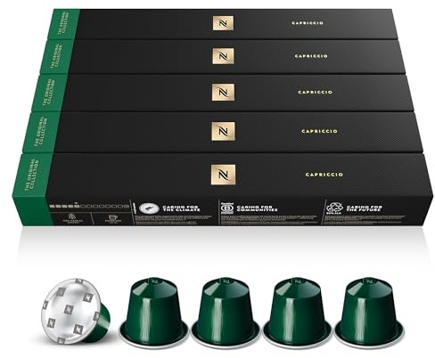 Nespresso Original - Assortiment Capriccio Espresso - 50 Capsules Café | Compatible avec machines Nespresso Original - Permet de préparer des Cappuccinos ou Latte Macchiato onctueux - Intensité 5