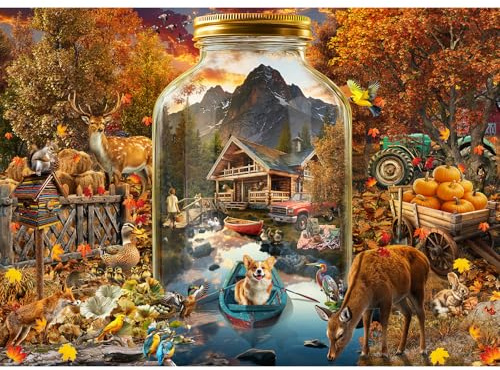 HUADADA 1000 Piece Jigsaw Puzzle for Adults-Autumn in a Bottle | Gifts for men women,Family Games,Eco matte oil print,eye strain relief,tight puzzle piece fit,vibrant colours