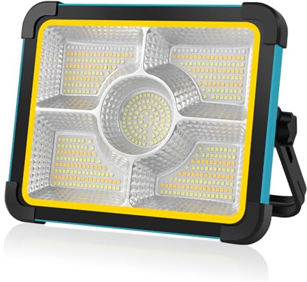 ERAY 100W Foco LED Recargable 12000mAh Batería | 480 LEDs, 5 Modos de Luz, IP66, Panel Solar, Portátil Luz de Trabajo Ideal para Camping, Emergencia, Trabajo, Pesca