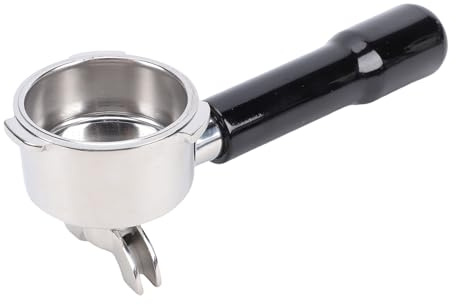 Yanmis Portafiltro de café de 51 Mm, Ajuste Universal, Portafiltro sin Fondo Duradero de Acero Inoxidable para Máquinas de café Barsetto Mini CASABREWS Donlim (BLACK)