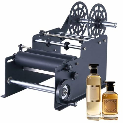 Manuell Etiketteringsmaskin För Runda Flaskor, Manuell Etiketteringsmaskin För Runda Flaskor Med Pressstång, Bredd 10-130 Mm Längd 10-300 Mm Etikett, För Etikettering Av Burkar Och Flaskor